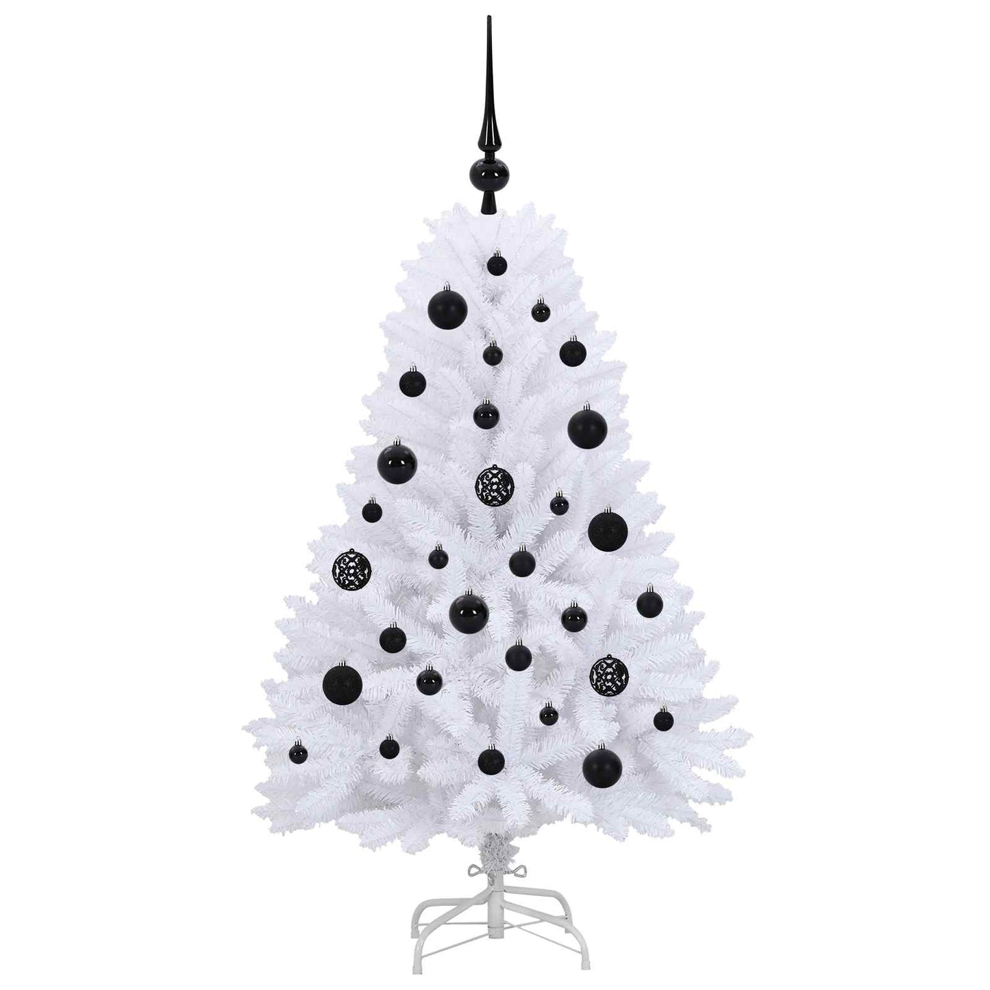 vidaXL Artificial Hinged Christmas Tree White 120 cm PVC and Steel 4