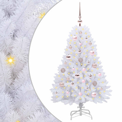 vidaXL Artificial Hinged Christmas Tree White 120 cm PVC and Steel 2