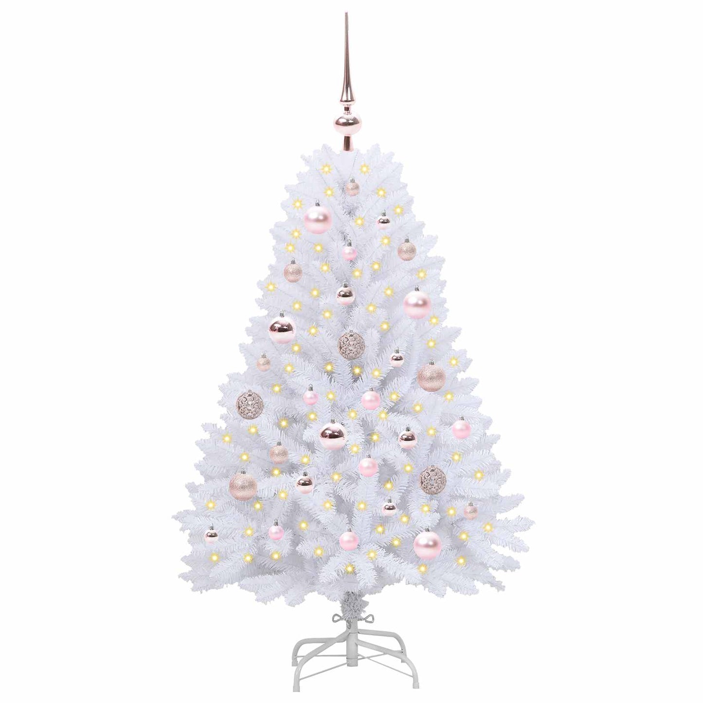 vidaXL Artificial Hinged Christmas Tree White 120 cm PVC and Steel 3