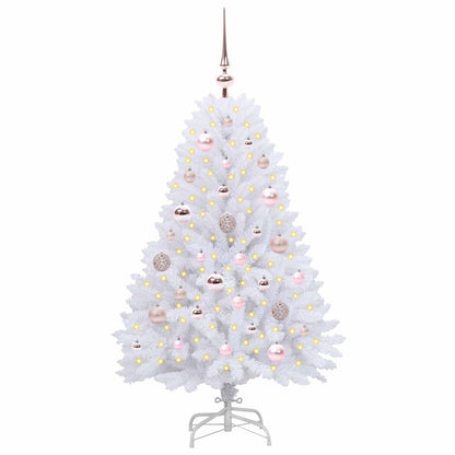 vidaXL Artificial Hinged Christmas Tree White 120 cm PVC and Steel 3