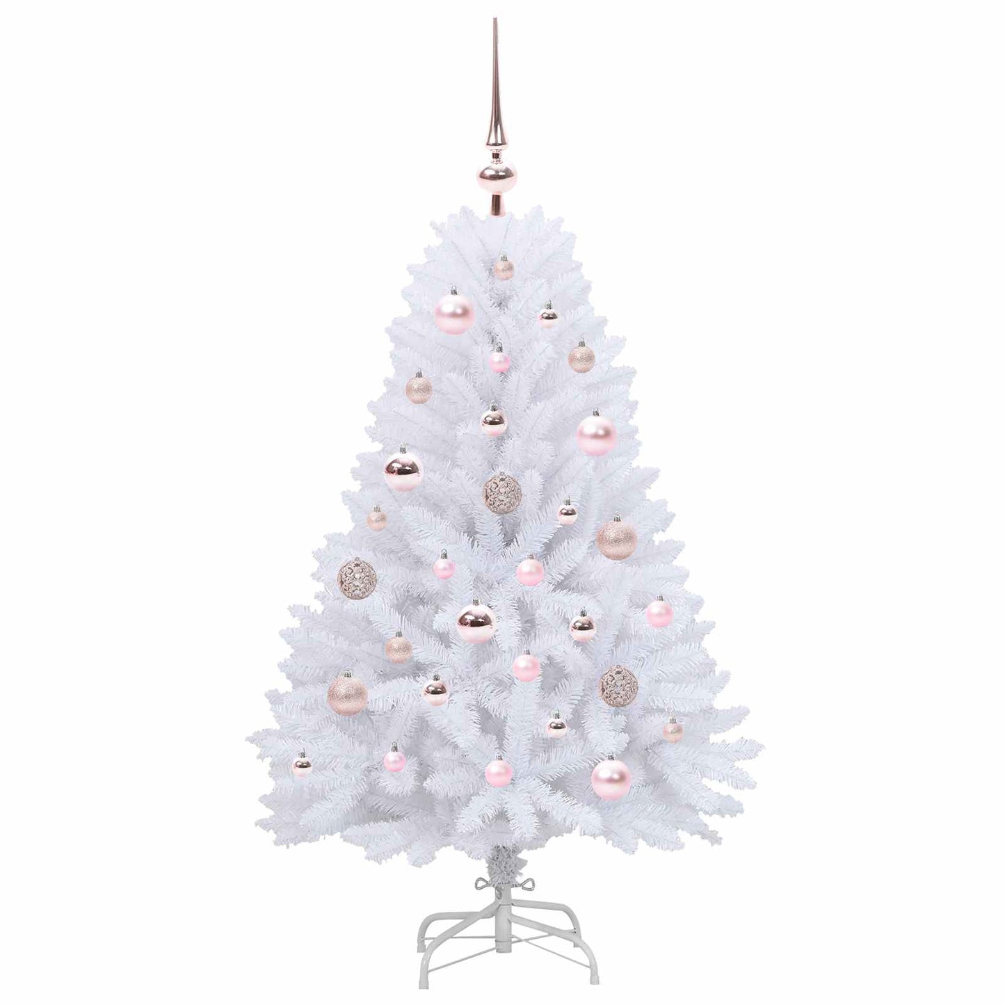 vidaXL Artificial Hinged Christmas Tree White 120 cm PVC and Steel 4