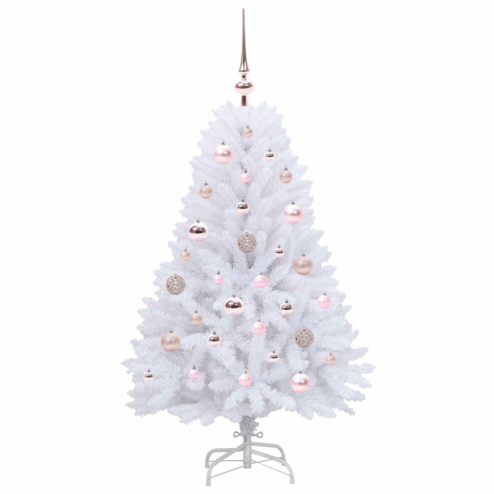 vidaXL Artificial Hinged Christmas Tree White 120 cm PVC and Steel 4
