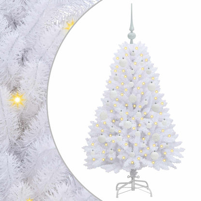 vidaXL Artificial Hinged Christmas Tree White 120 cm PVC and Steel 2