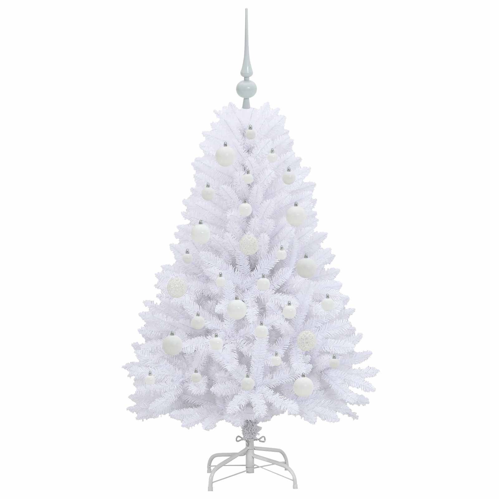 vidaXL Artificial Hinged Christmas Tree White 120 cm PVC and Steel 4