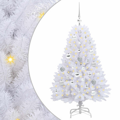 vidaXL Artificial Hinged Christmas Tree White 120 cm PVC and Steel 2