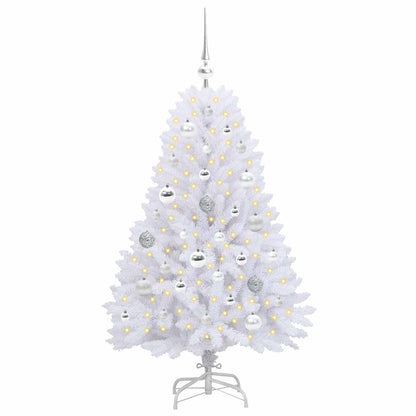 vidaXL Artificial Hinged Christmas Tree White 120 cm PVC and Steel 3