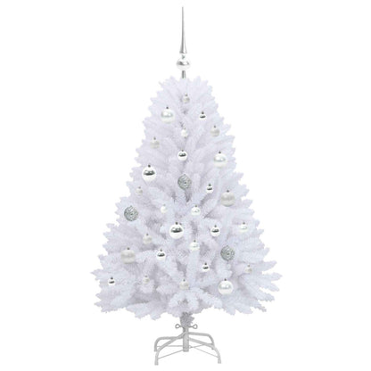 vidaXL Artificial Hinged Christmas Tree White 120 cm PVC and Steel 4