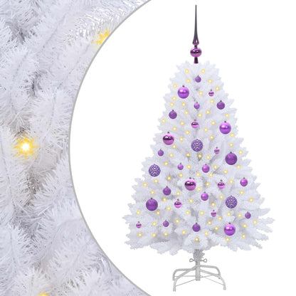 vidaXL Artificial Hinged Christmas Tree White 120 cm PVC and Steel 2