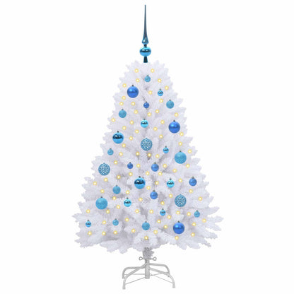 vidaXL Artificial Hinged Christmas Tree White 120 cm PVC and Steel 3