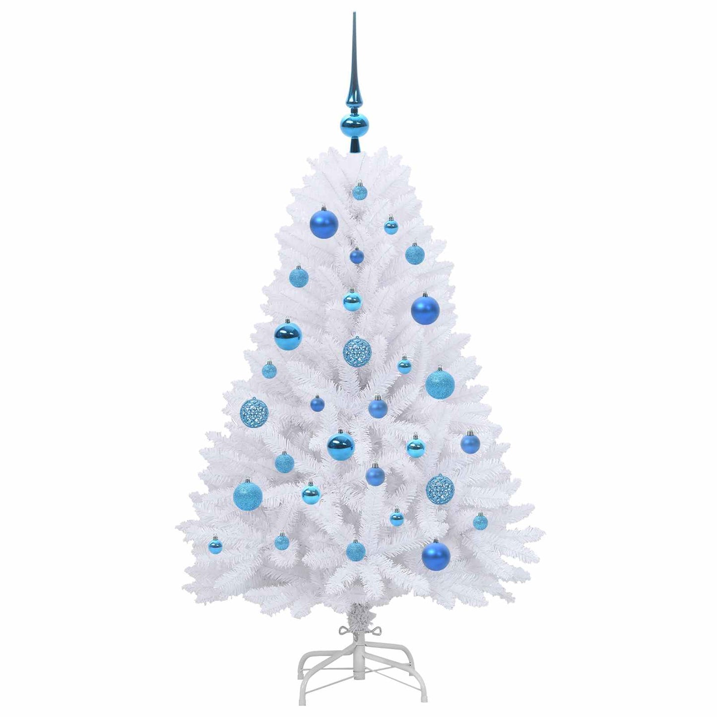 vidaXL Artificial Hinged Christmas Tree White 120 cm PVC and Steel 4