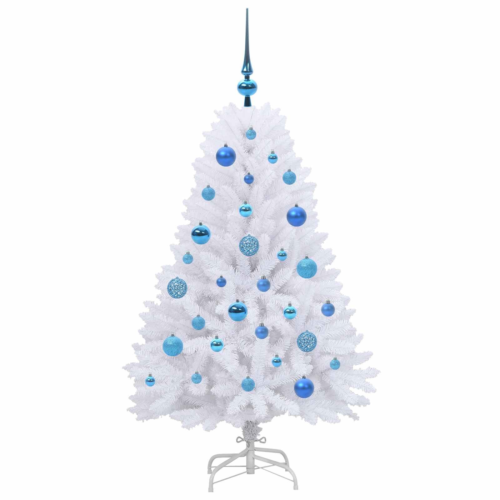 vidaXL Artificial Hinged Christmas Tree White 120 cm PVC and Steel 4
