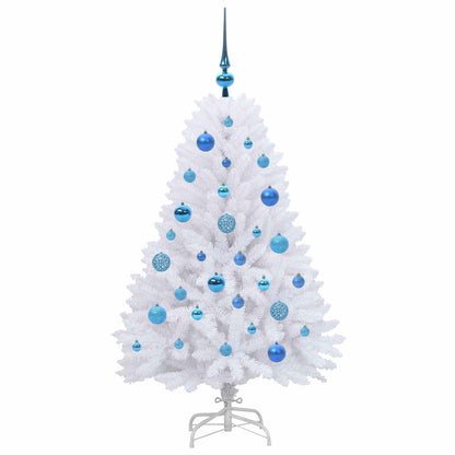 vidaXL Artificial Hinged Christmas Tree White 120 cm PVC and Steel 4