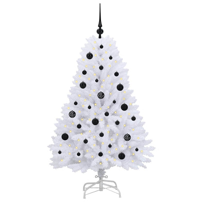 vidaXL Artificial Hinged Christmas Tree White 150 cm PVC and Steel 3