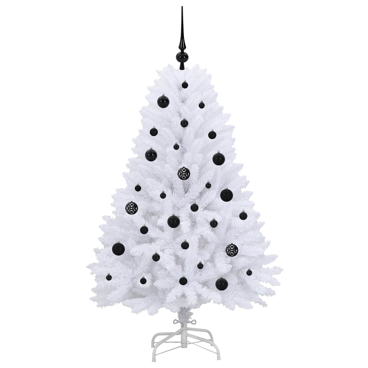 vidaXL Artificial Hinged Christmas Tree White 150 cm PVC and Steel 4