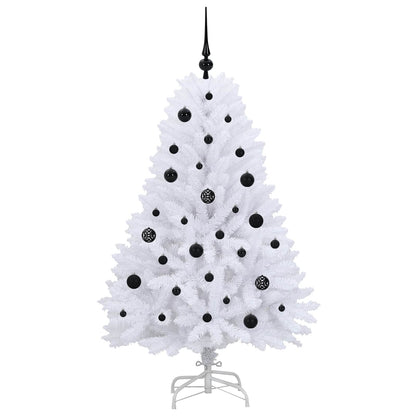 vidaXL Artificial Hinged Christmas Tree White 150 cm PVC and Steel 4