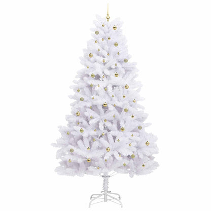 vidaXL Artificial Hinged Christmas Tree White 300 cm PVC and Steel 4