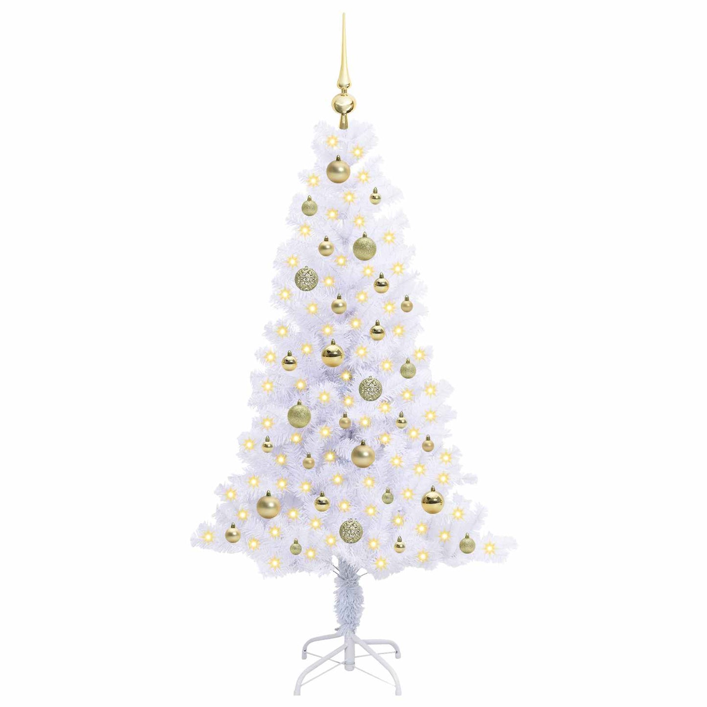 vidaXL Artificial Christmas Tree with Stand White 150 cm PVC and Steel 3
