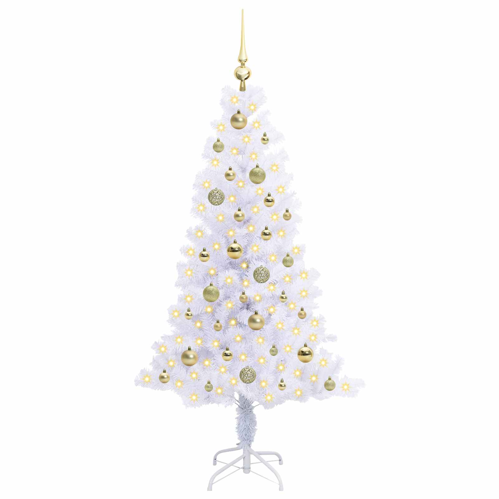 vidaXL Artificial Christmas Tree with Stand White 150 cm PVC and Steel 3