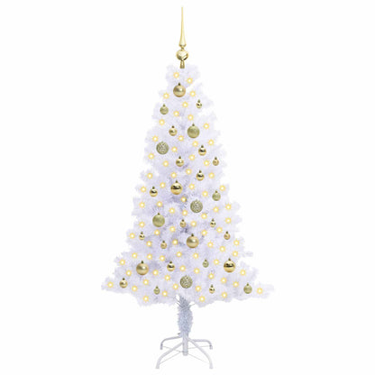 vidaXL Artificial Christmas Tree with Stand White 150 cm PVC and Steel 3