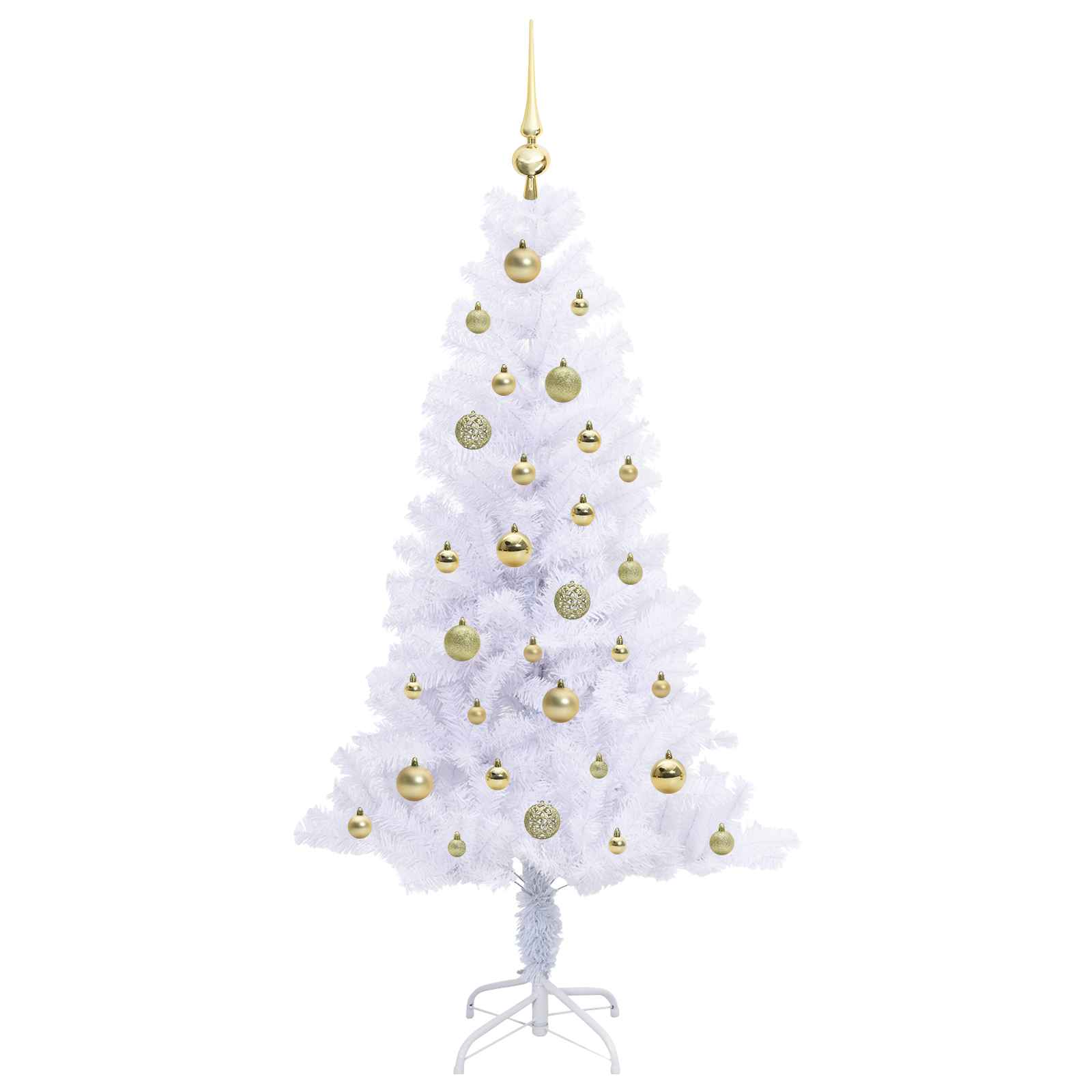 vidaXL Artificial Christmas Tree with Stand White 150 cm PVC and Steel 4