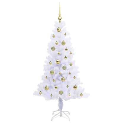 vidaXL Artificial Christmas Tree with Stand White 150 cm PVC and Steel 4
