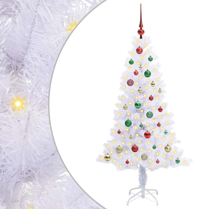 vidaXL Artificial Christmas Tree with Stand White 150 cm PVC and Steel 2