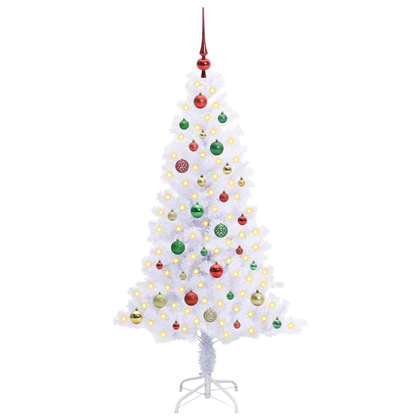 vidaXL Artificial Christmas Tree with Stand White 150 cm PVC and Steel 3