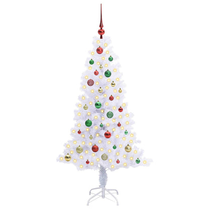 vidaXL Artificial Christmas Tree with Stand White 150 cm PVC and Steel 3