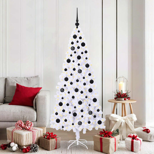 vidaXL Artificial Christmas Tree with Stand White 180 cm PVC and Steel 1