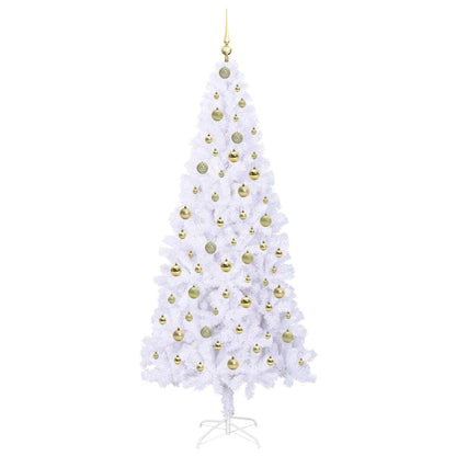 vidaXL Artificial Christmas Tree with Stand White 210 cm PVC and Steel 4