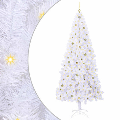 vidaXL Artificial Christmas Tree with Stand White 240 cm PVC and Steel 2