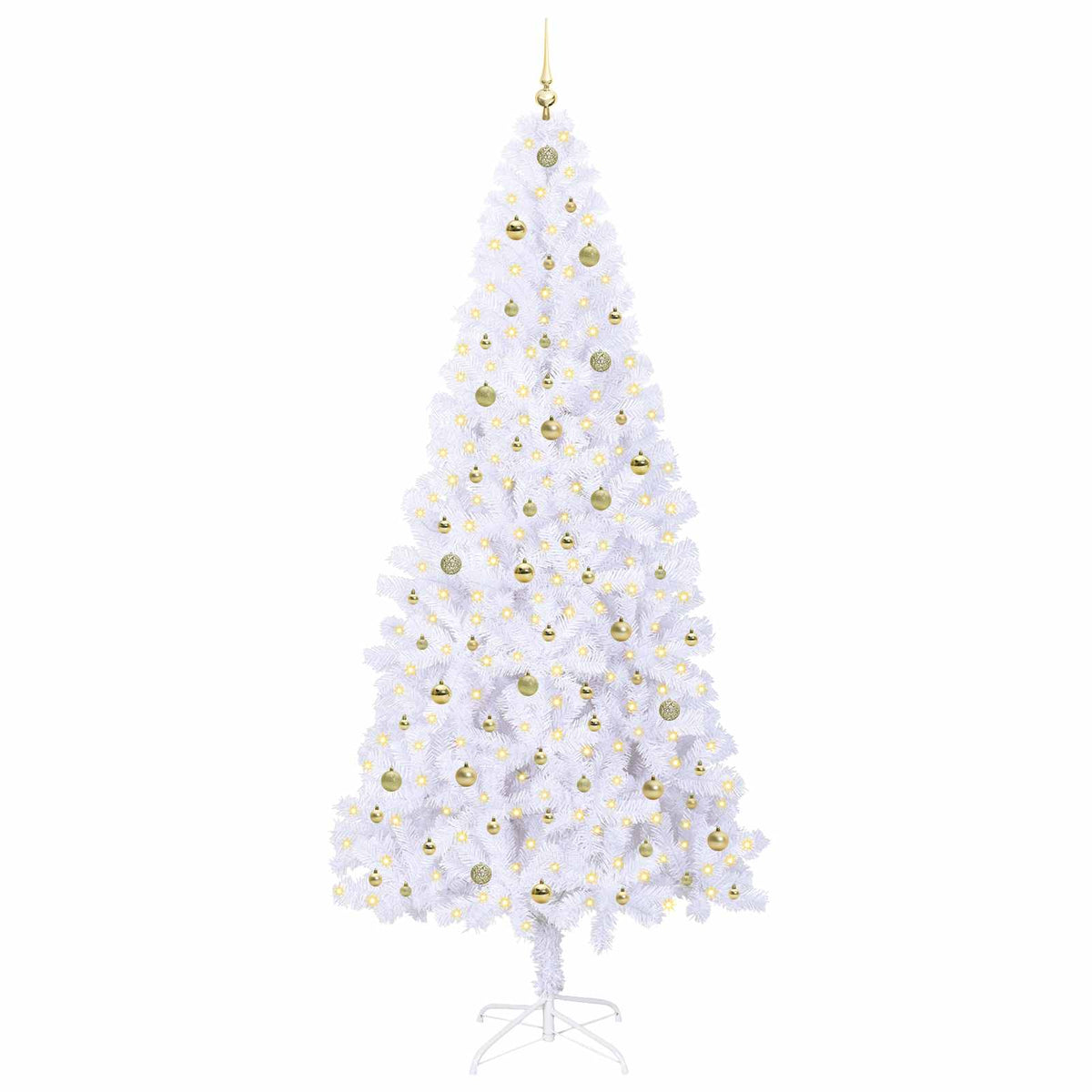 vidaXL Artificial Christmas Tree with Stand White 240 cm PVC and Steel 3