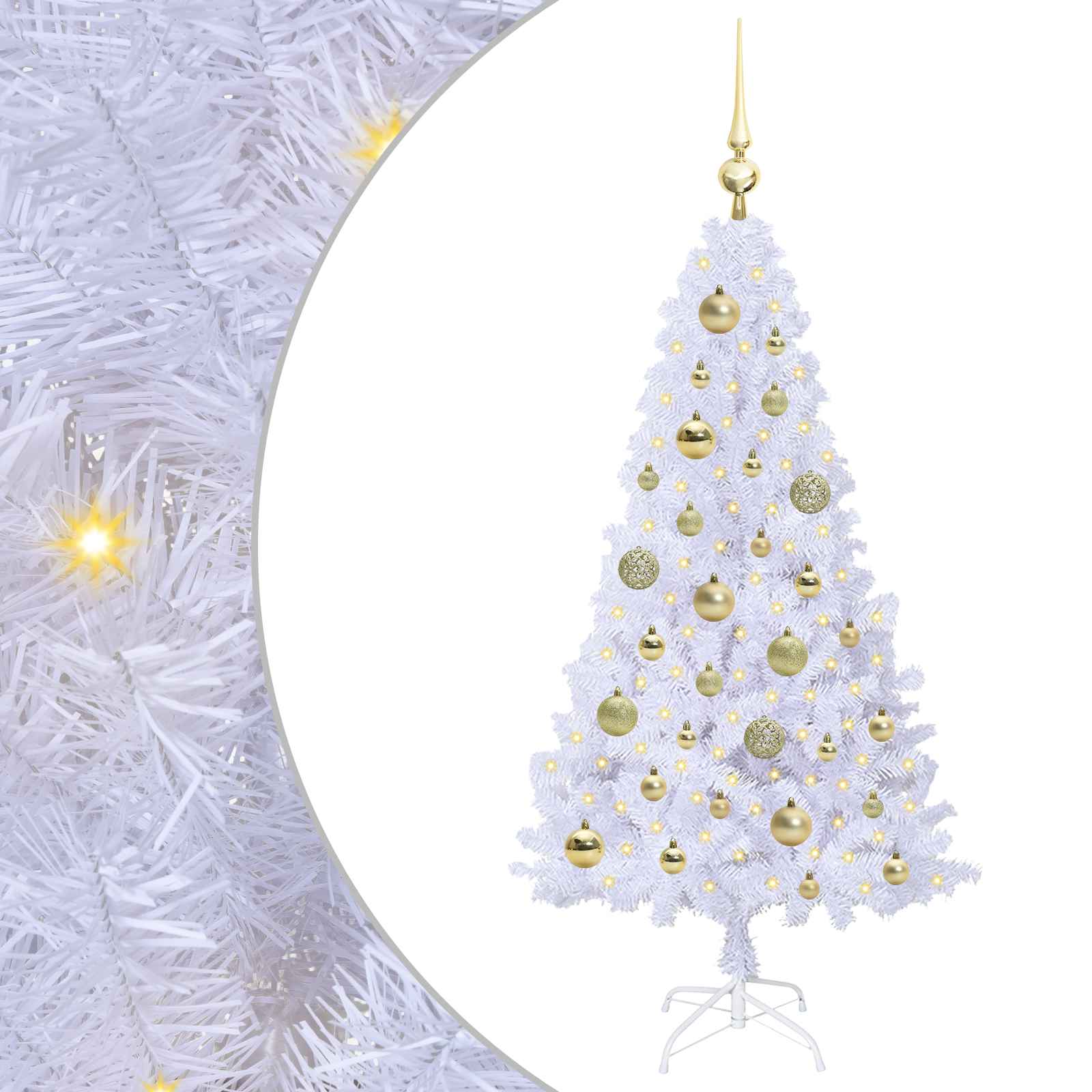 vidaXL Artificial Christmas Tree White 120 cm PVC and Steel 2