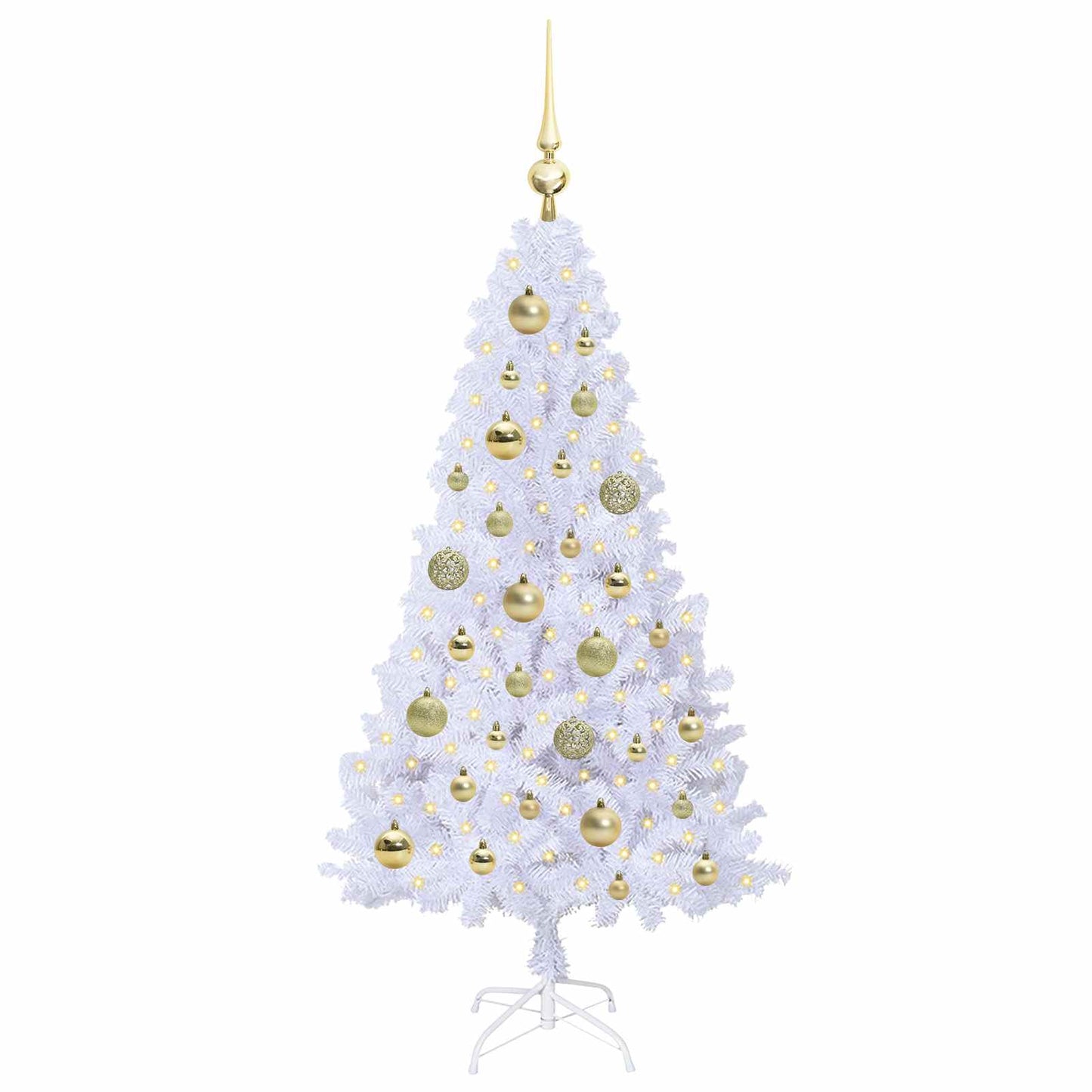 vidaXL Artificial Christmas Tree White 120 cm PVC and Steel 3