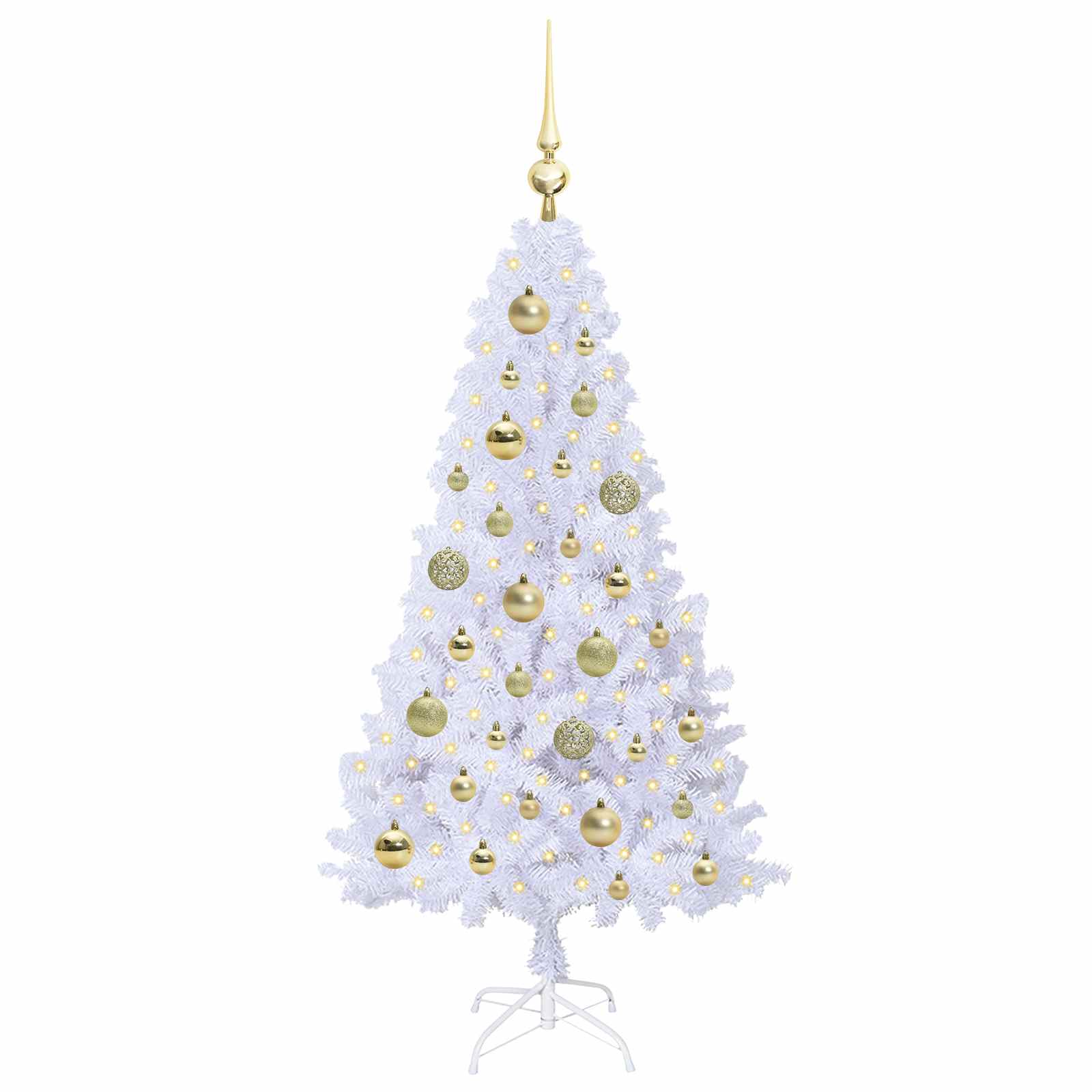 vidaXL Artificial Christmas Tree White 120 cm PVC and Steel 3