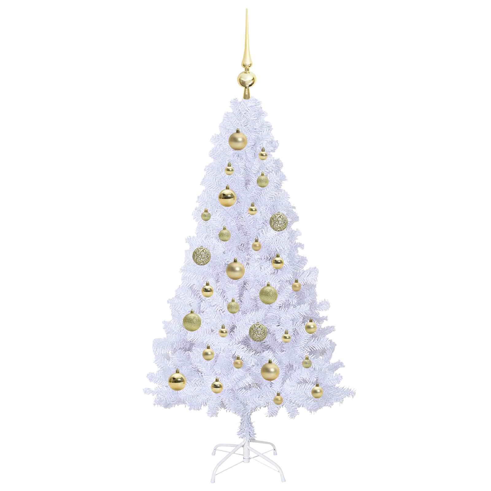 vidaXL Artificial Christmas Tree White 120 cm PVC and Steel 4