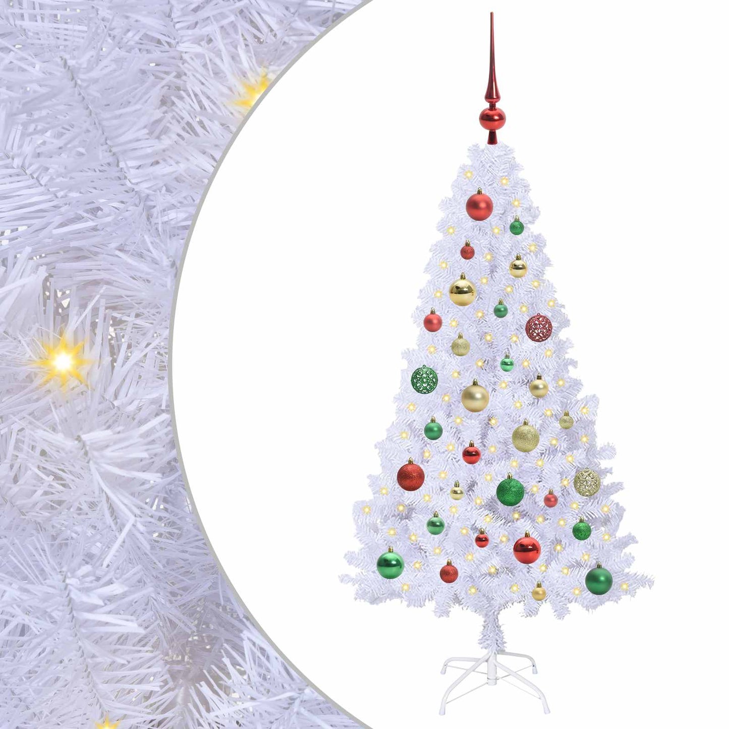 vidaXL Artificial Christmas Tree White 120 cm PVC and Steel 2