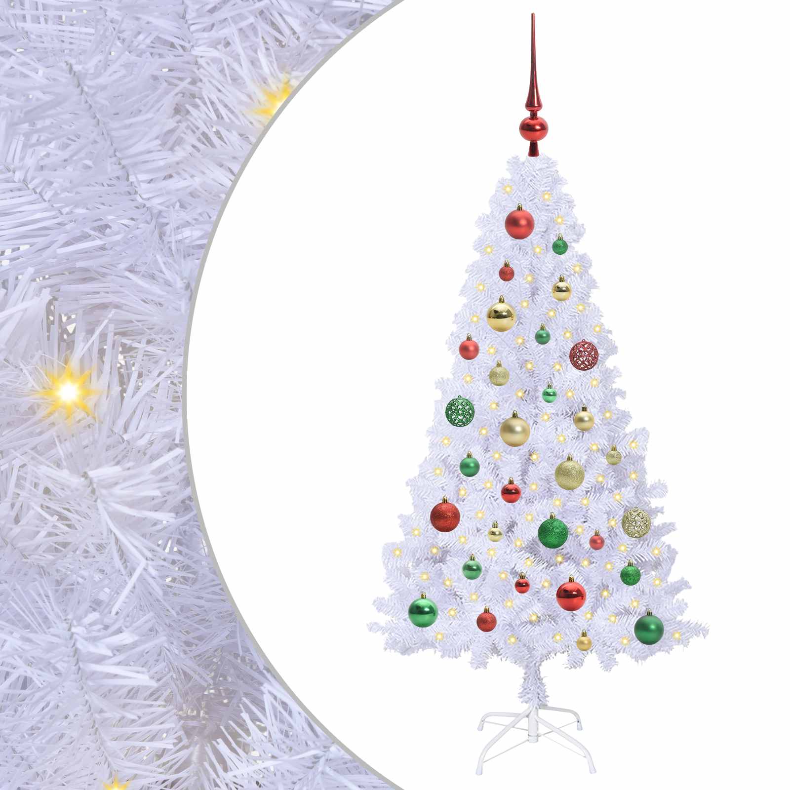 vidaXL Artificial Christmas Tree White 120 cm PVC and Steel 2