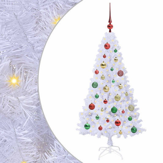 vidaXL Artificial Christmas Tree White 120 cm PVC and Steel 2