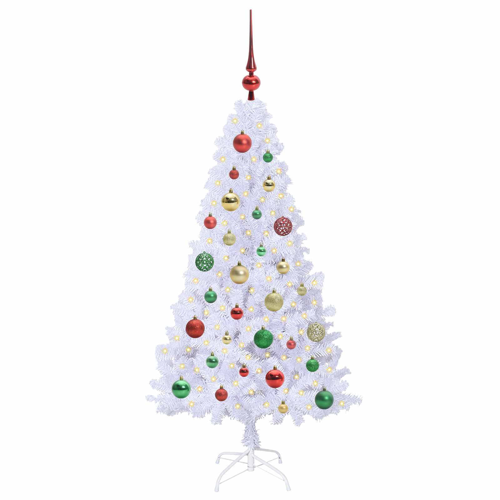 vidaXL Artificial Christmas Tree White 120 cm PVC and Steel 3