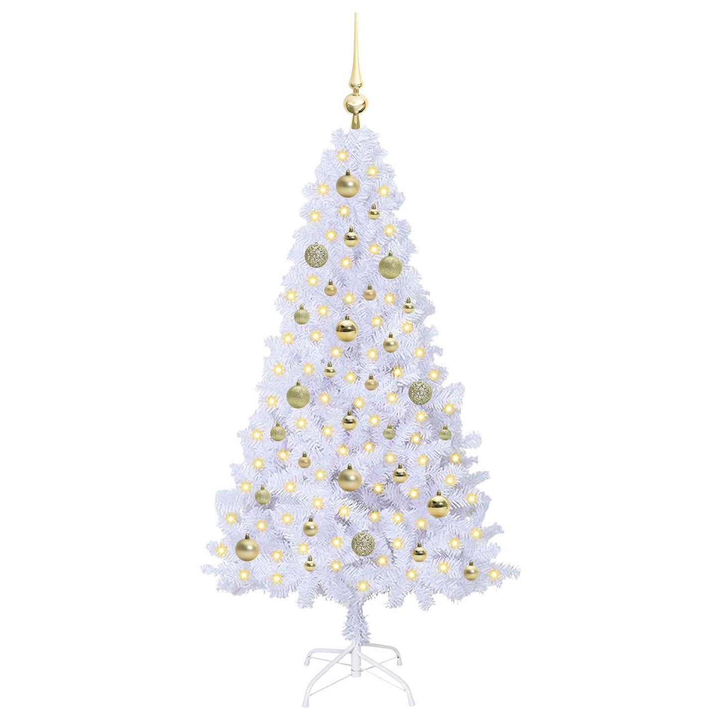 vidaXL Artificial Christmas Tree White 150 cm PVC and Steel 3