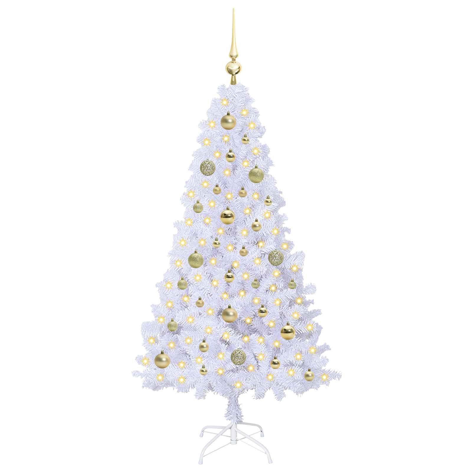 vidaXL Artificial Christmas Tree White 150 cm PVC and Steel 3