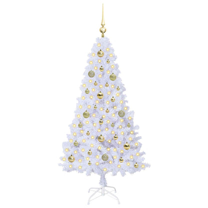 vidaXL Artificial Christmas Tree White 150 cm PVC and Steel 3