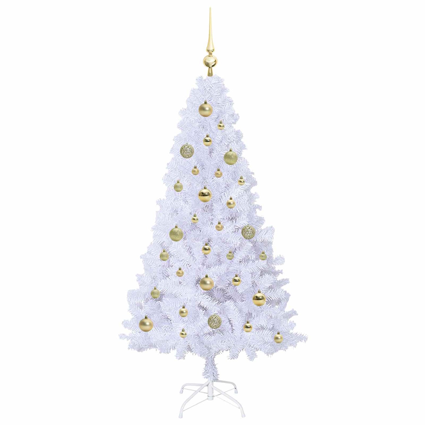 vidaXL Artificial Christmas Tree White 150 cm PVC and Steel 4