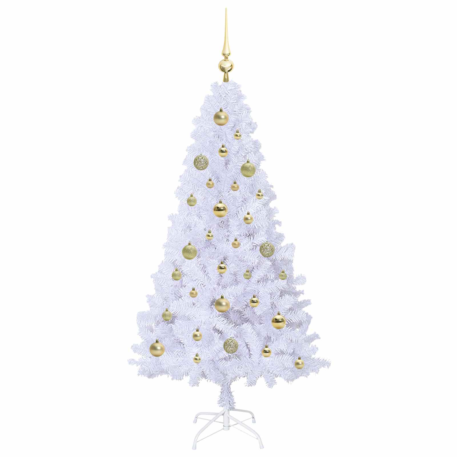vidaXL Artificial Christmas Tree White 150 cm PVC and Steel 4