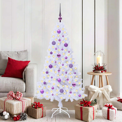 Artificial Christmas Tree White PVC and Steel Lilac 150 cm