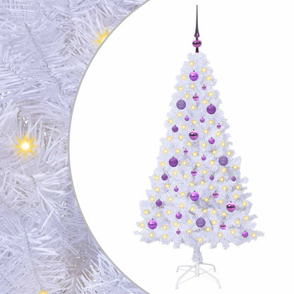 Artificial Christmas Tree White PVC and Steel Lilac 150 cm