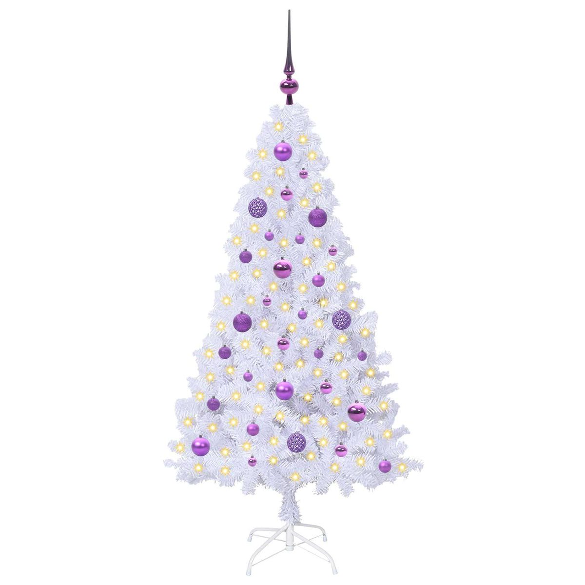 Artificial Christmas Tree White PVC and Steel Lilac 150 cm