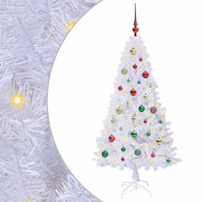vidaXL Artificial Christmas Tree White 150 cm PVC and Steel 2