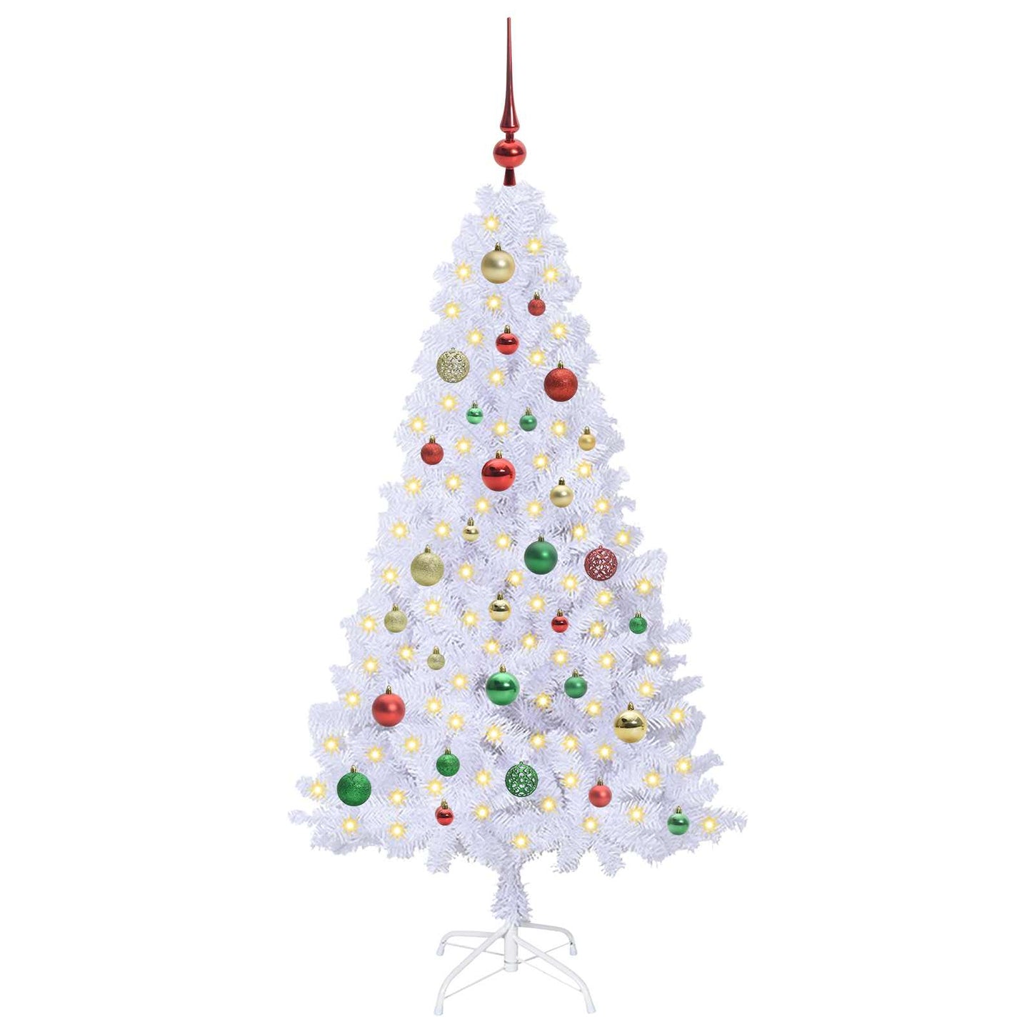 vidaXL Artificial Christmas Tree White 150 cm PVC and Steel 3